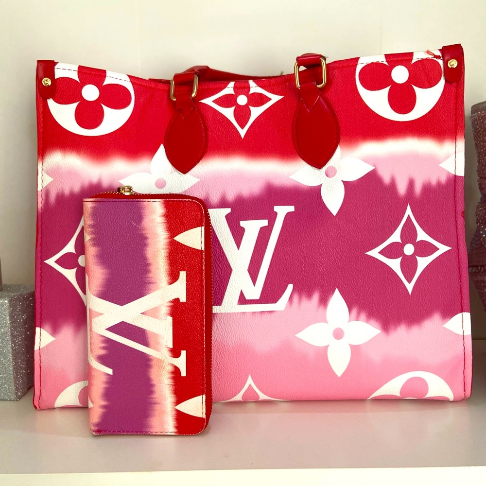 Large bag tote matching wallet included.